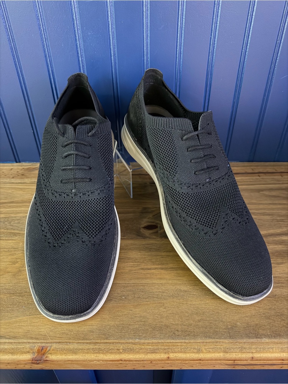 Vince Camuto Hampt Black Knit Wingtip Oxford Sneakers Men’s 13M